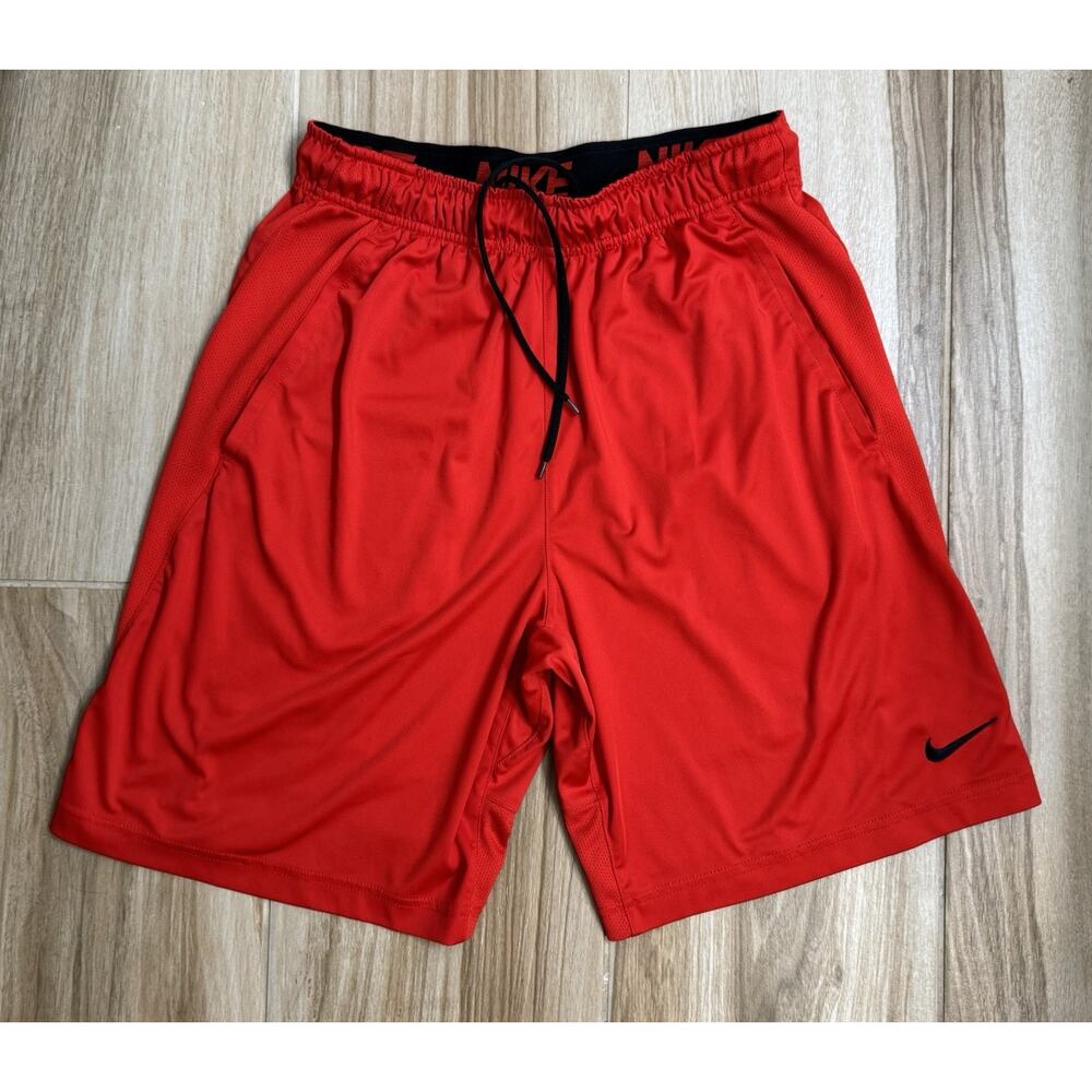 Nike Dri-Fit Red Black‎ Draw String Adult Size Medium Athletic Gear Youth Shorts